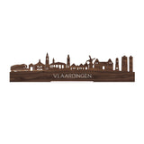 Standing Skyline Vlaardingen Noten houten cadeau decoratie relatiegeschenk van WoodWideCities