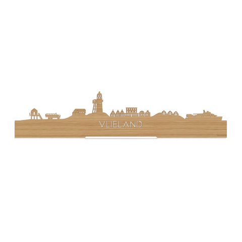 Standing Skyline Vlieland Bamboe 40 cm  houten cadeau decoratie relatiegeschenk van WoodWideCities