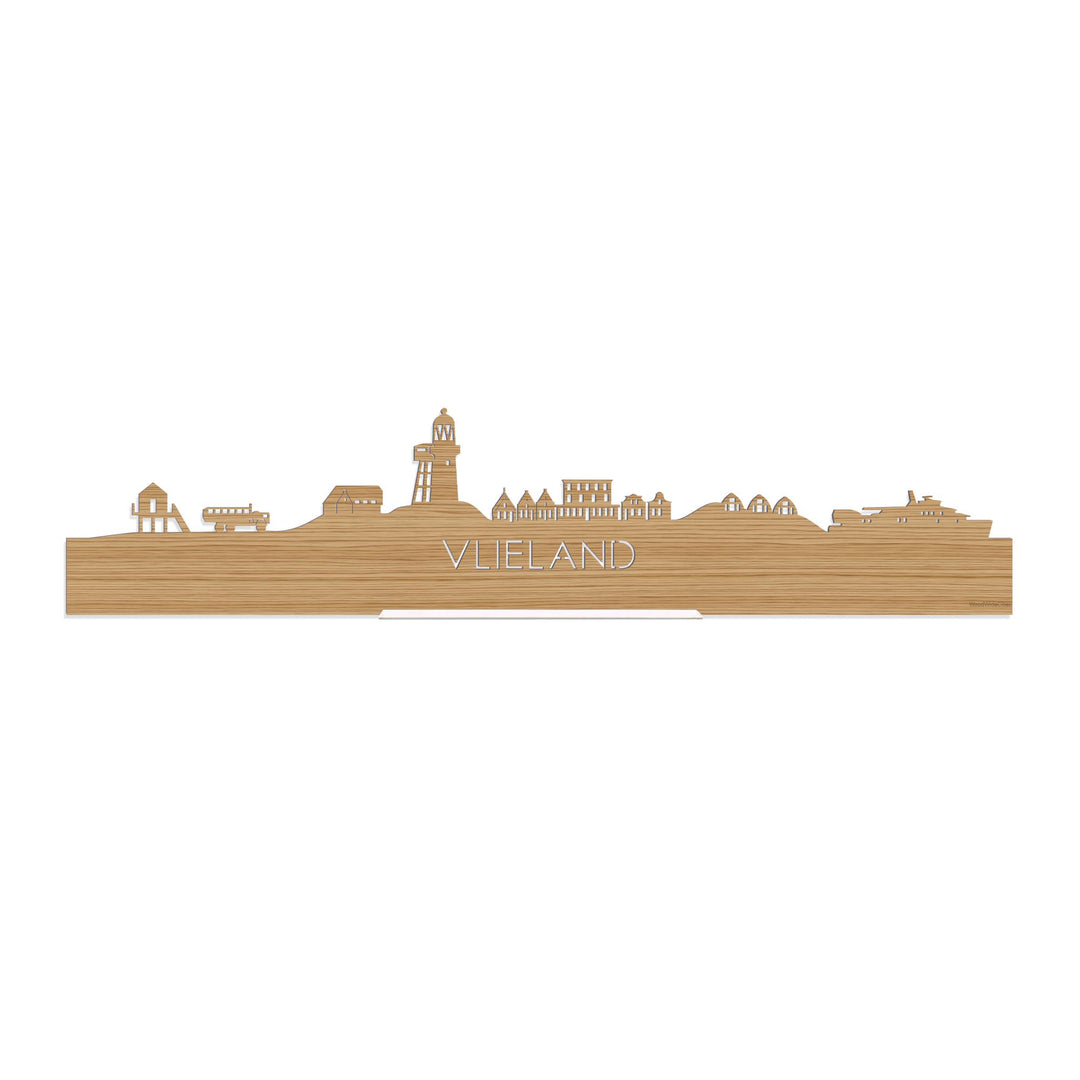 Standing Skyline Vlieland Bamboe 40 cm  houten cadeau decoratie relatiegeschenk van WoodWideCities