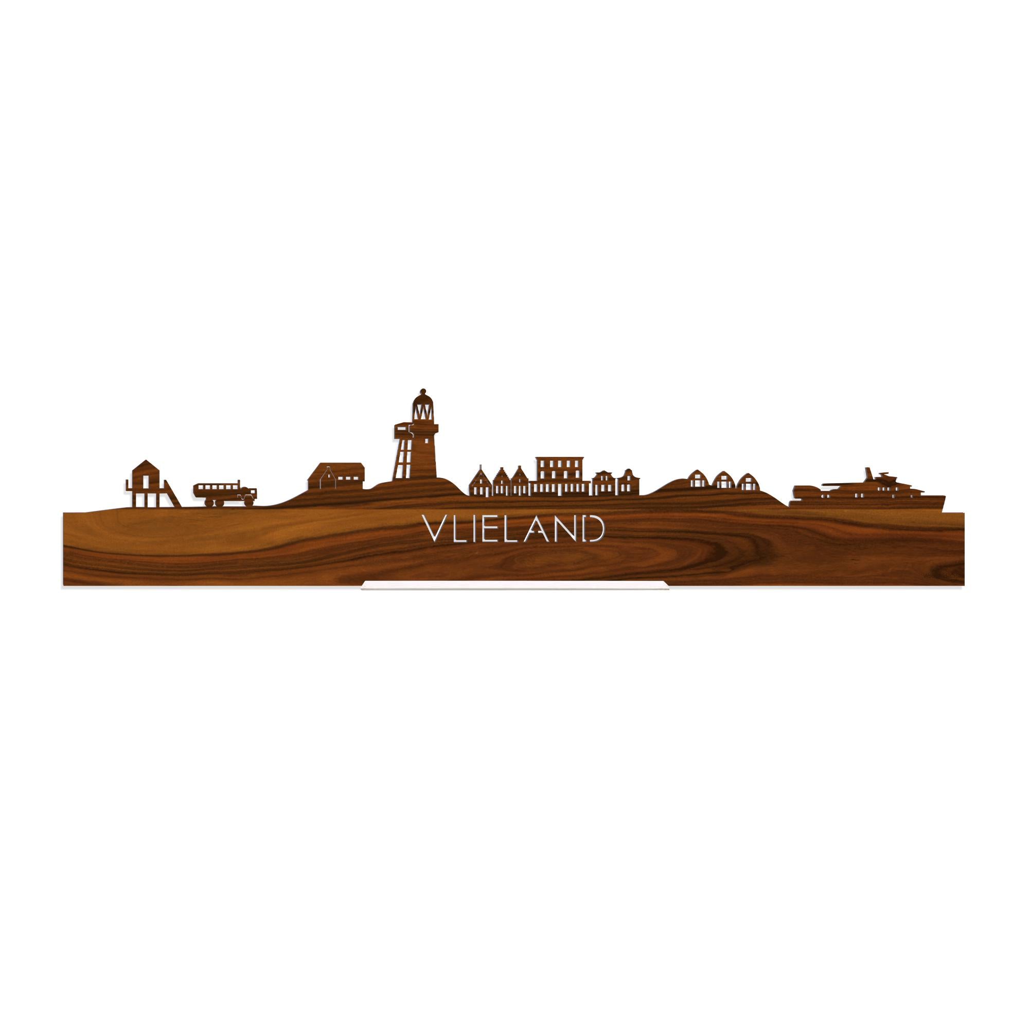 Standing Skyline Vlieland Palissander 40 cm  houten cadeau decoratie relatiegeschenk van WoodWideCities