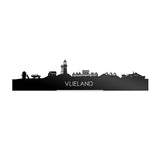 Standing Skyline Vlieland Zwart glanzend gerecycled kunststof cadeau decoratie relatiegeschenk van WoodWideCities