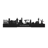 Standing Skyline Vlissingen Zwart houten cadeau decoratie relatiegeschenk van WoodWideCities