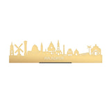 Standing Skyline Waalwijk Metallic Goud gerecycled kunststof cadeau decoratie relatiegeschenk van WoodWideCities