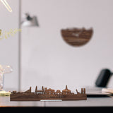 Standing Skyline Waddinxveen Noten houten cadeau decoratie relatiegeschenk van WoodWideCities