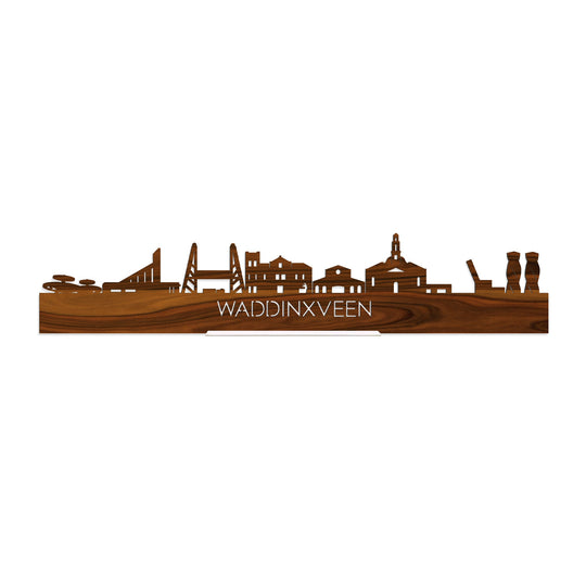 Standing Skyline Waddinxveen Palissander houten cadeau decoratie relatiegeschenk van WoodWideCities