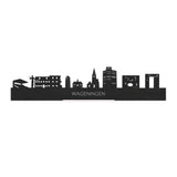 Standing Skyline Wageningen Black 40 cm  houten cadeau decoratie relatiegeschenk van WoodWideCities