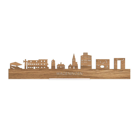 Standing Skyline Wageningen Eiken 40 cm  houten cadeau decoratie relatiegeschenk van WoodWideCities