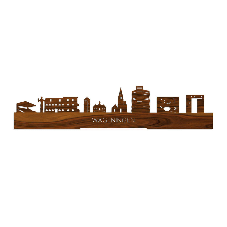 Standing Skyline Wageningen Palissander 40 cm  houten cadeau decoratie relatiegeschenk van WoodWideCities