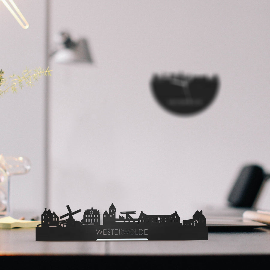 Standing Skyline Westerwolde Zwart houten cadeau decoratie relatiegeschenk van WoodWideCities