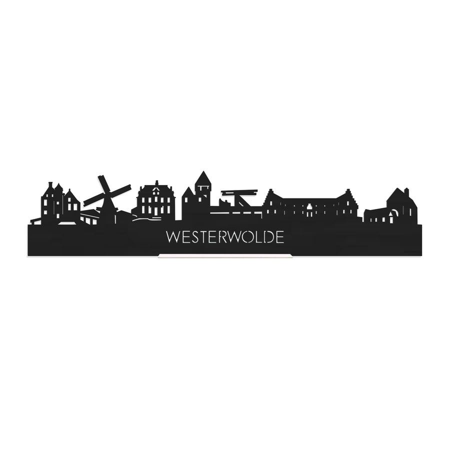 Standing Skyline Westerwolde Zwart houten cadeau decoratie relatiegeschenk van WoodWideCities