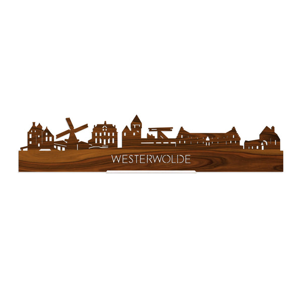 Standing Skyline Westerwolde Palissander houten cadeau decoratie relatiegeschenk van WoodWideCities