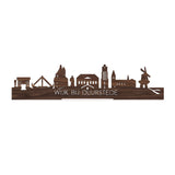 Standing Skyline Wijk bij Duurstede Noten houten cadeau decoratie relatiegeschenk van WoodWideCities