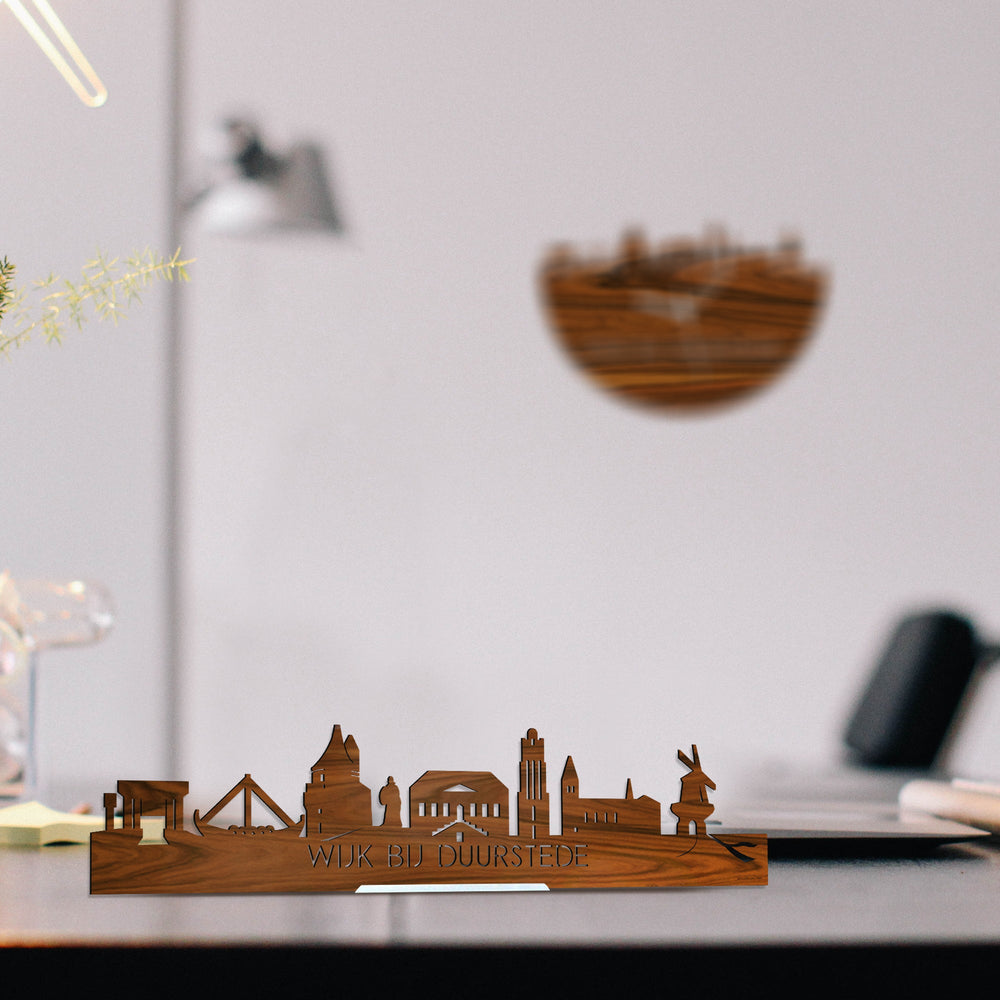 Standing Skyline Wijk bij Duurstede Palissander houten cadeau decoratie relatiegeschenk van WoodWideCities