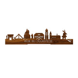 Standing Skyline Wijk bij Duurstede Palissander houten cadeau decoratie relatiegeschenk van WoodWideCities