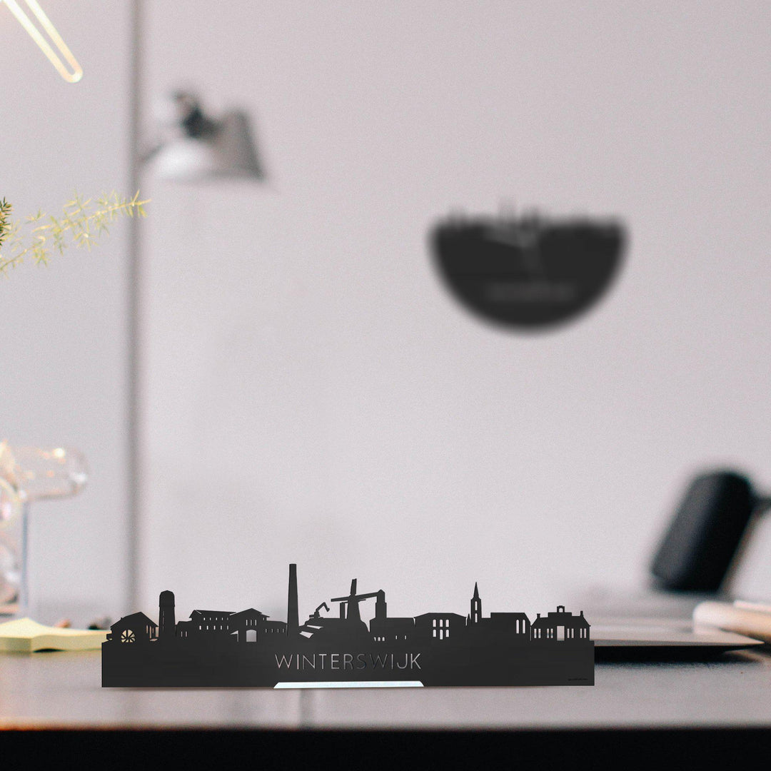 Standing Skyline Winterswijk Black houten cadeau decoratie relatiegeschenk van WoodWideCities
