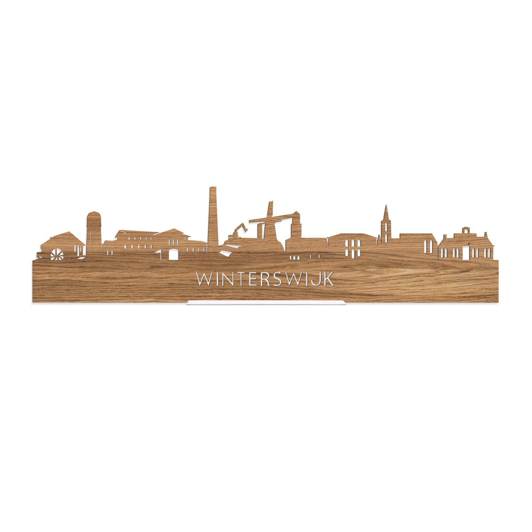 Standing Skyline Winterswijk Eiken 40 cm  houten cadeau decoratie relatiegeschenk van WoodWideCities