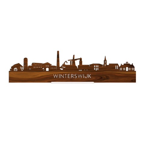 Standing Skyline Winterswijk Palissander 40 cm  houten cadeau decoratie relatiegeschenk van WoodWideCities