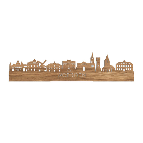 Standing Skyline Woerden Eiken houten cadeau decoratie relatiegeschenk van WoodWideCities