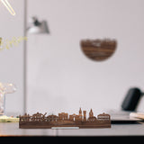 Standing Skyline Woerden Noten houten cadeau decoratie relatiegeschenk van WoodWideCities