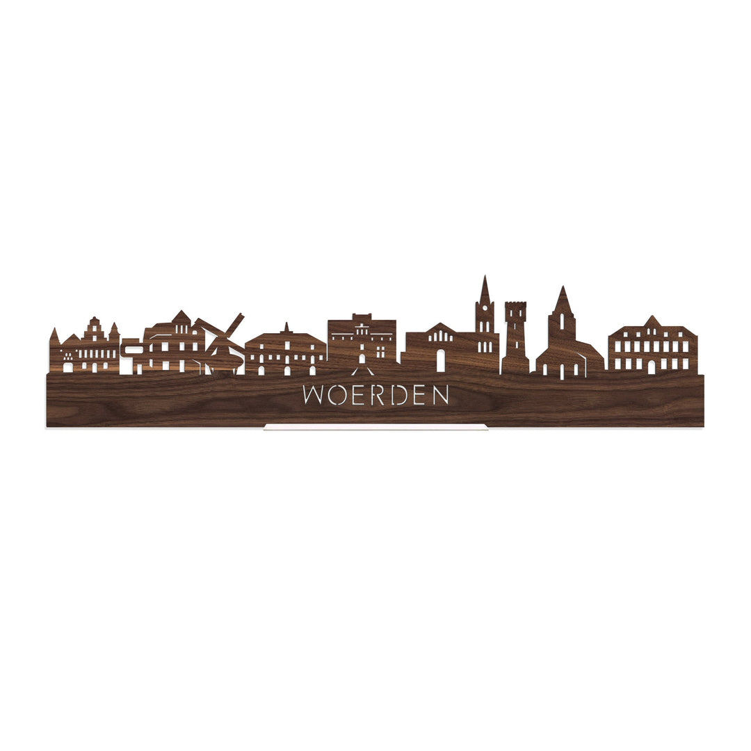 Standing Skyline Woerden Noten houten cadeau decoratie relatiegeschenk van WoodWideCities
