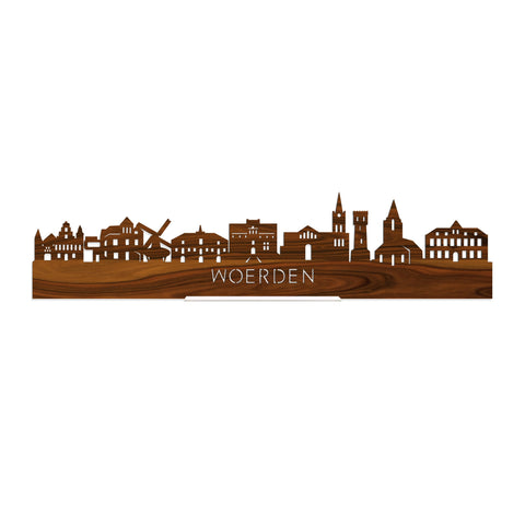 Standing Skyline Woerden Palissander houten cadeau decoratie relatiegeschenk van WoodWideCities
