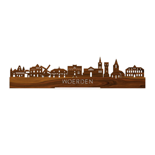 Standing Skyline Woerden Palissander houten cadeau decoratie relatiegeschenk van WoodWideCities