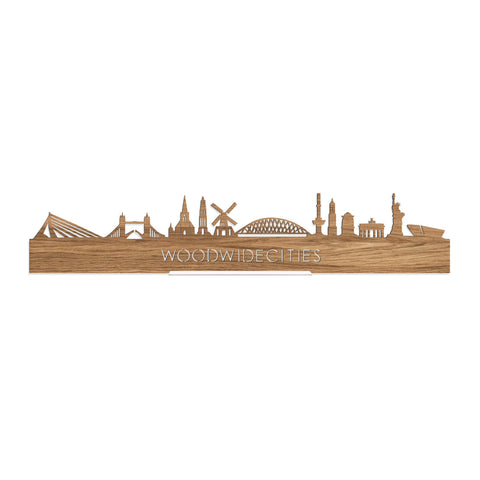 Standing Skyline WoodWideCities Eiken 40 cm  houten cadeau decoratie relatiegeschenk van WoodWideCities