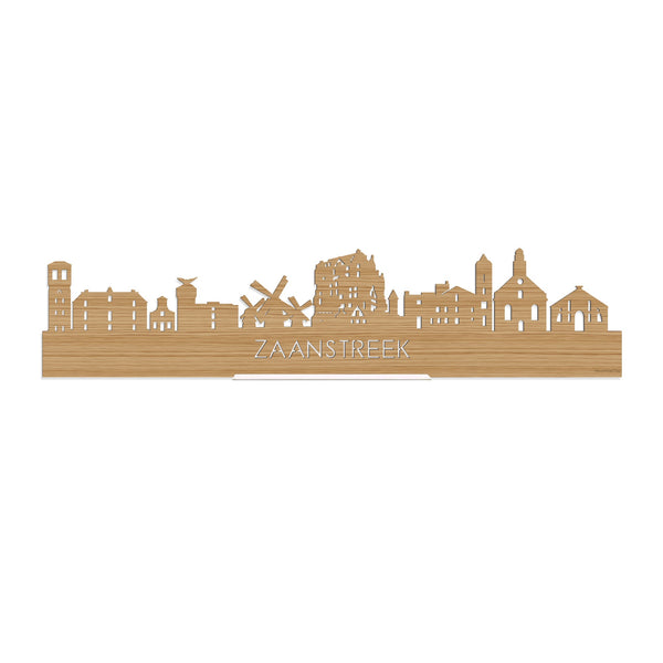 Standing Skyline Zaanstreek Bamboe houten cadeau decoratie relatiegeschenk van WoodWideCities