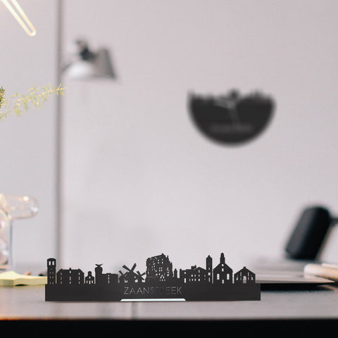 Standing Skyline Zaanstreek Zwart houten cadeau decoratie relatiegeschenk van WoodWideCities