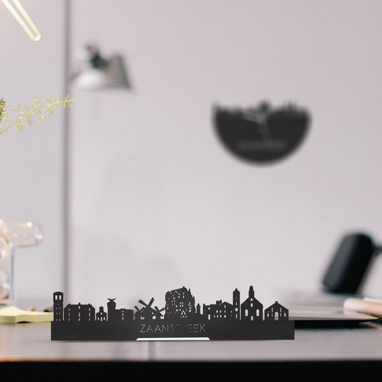 Standing Skyline Zaanstreek Zwart houten cadeau decoratie relatiegeschenk van WoodWideCities
