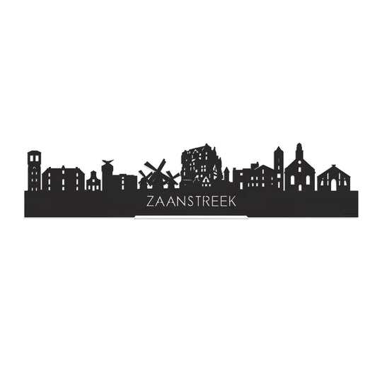 Standing Skyline Zaanstreek Zwart houten cadeau decoratie relatiegeschenk van WoodWideCities