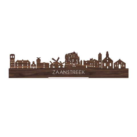 Standing Skyline Zaanstreek Noten houten cadeau decoratie relatiegeschenk van WoodWideCities