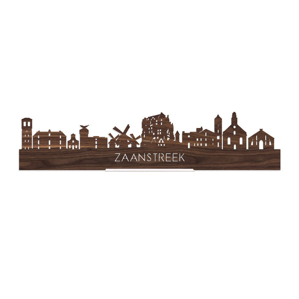 Standing Skyline Zaanstreek Noten houten cadeau decoratie relatiegeschenk van WoodWideCities