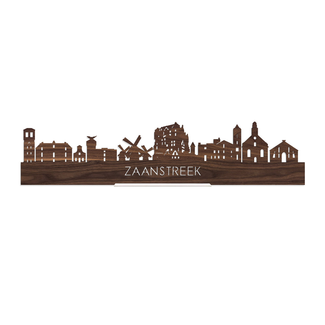 Standing Skyline Zaanstreek Noten houten cadeau decoratie relatiegeschenk van WoodWideCities