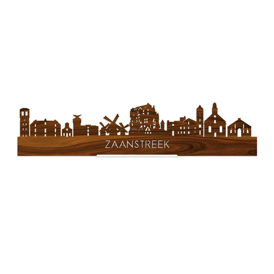 Standing Skyline Zaanstreek Palissander houten cadeau decoratie relatiegeschenk van WoodWideCities