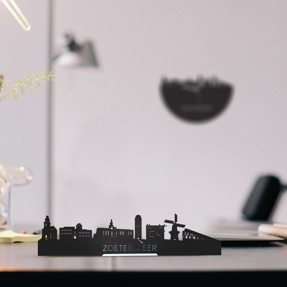 Standing Skyline Zoetermeer Black houten cadeau decoratie relatiegeschenk van WoodWideCities