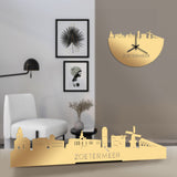 Standing Skyline Zoetermeer Metallic Goud gerecycled kunststof cadeau decoratie relatiegeschenk van WoodWideCities