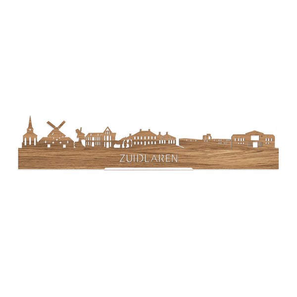 Standing Skyline Zuidlaren Eiken houten cadeau decoratie relatiegeschenk van WoodWideCities