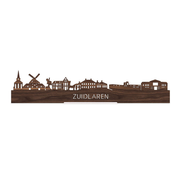 Standing Skyline Zuidlaren Noten houten cadeau decoratie relatiegeschenk van WoodWideCities