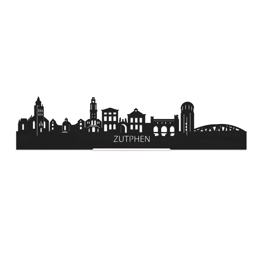Standing Skyline Zutphen Zwart houten cadeau decoratie relatiegeschenk van WoodWideCities