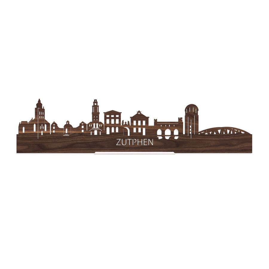 Standing Skyline Zutphen Noten houten cadeau decoratie relatiegeschenk van WoodWideCities