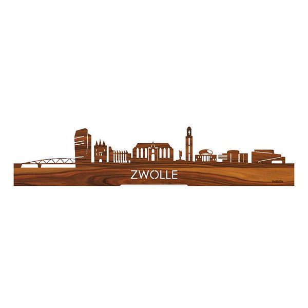 Standing Skyline Zwolle Palissander houten cadeau decoratie relatiegeschenk van WoodWideCities