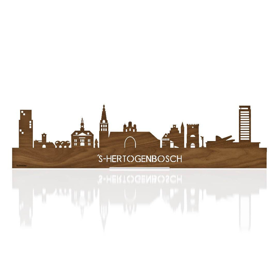 Standing Skyline Den Bosch Noten houten cadeau decoratie relatiegeschenk van WoodWideCities