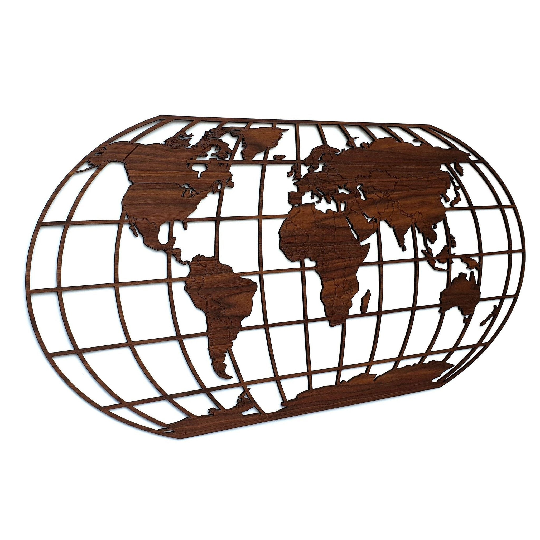 The Globe Dutch Walnut 120x60 cm Noten houten cadeau decoratie relatiegeschenk van WoodWideCities