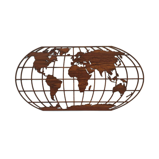 The Globe Dutch Walnut 120x60 cm Noten houten cadeau decoratie relatiegeschenk van WoodWideCities