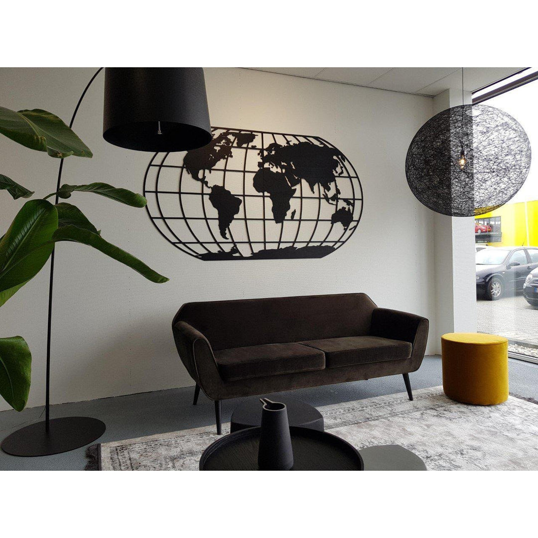 The Globe Midnight Black Zwart MDF 120x60 cm houten cadeau decoratie relatiegeschenk van WoodWideCities